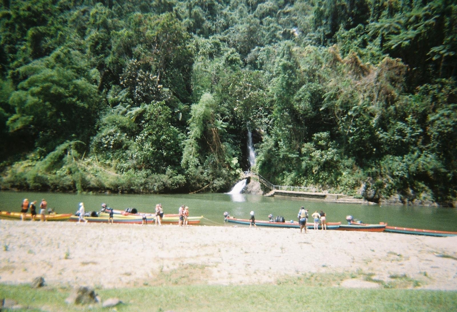 Fiji Waterfalls with a group of students